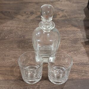 Skull Clear Crystal Glass Decanter And Double Old-Fashion Set